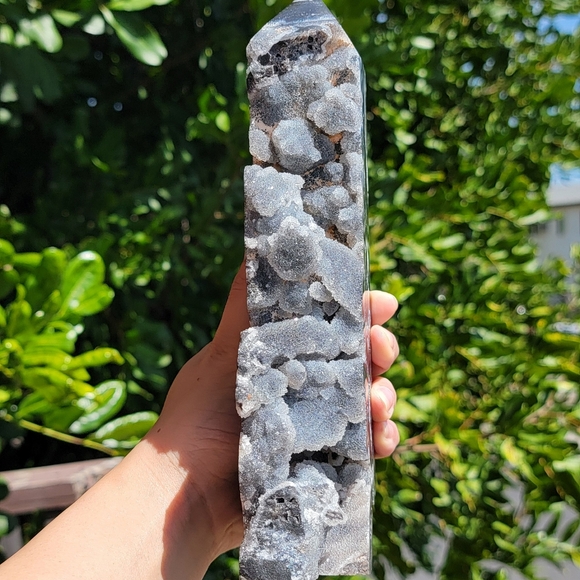 NEW ≈9" DRUZY SPHELARITE TOWER - Picture 10 of 14